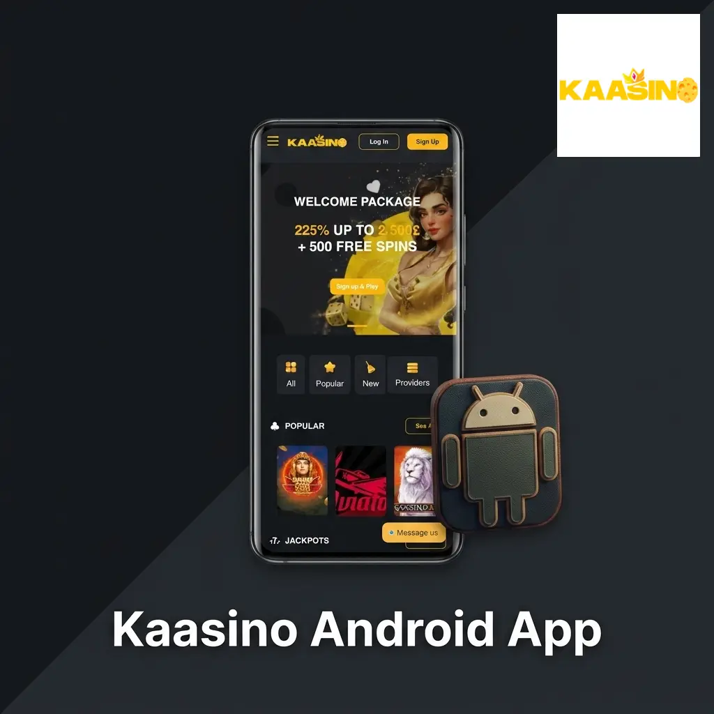 Kaasino Android app APK download guide for UK players showing installation steps for Android 5.0 and later devices