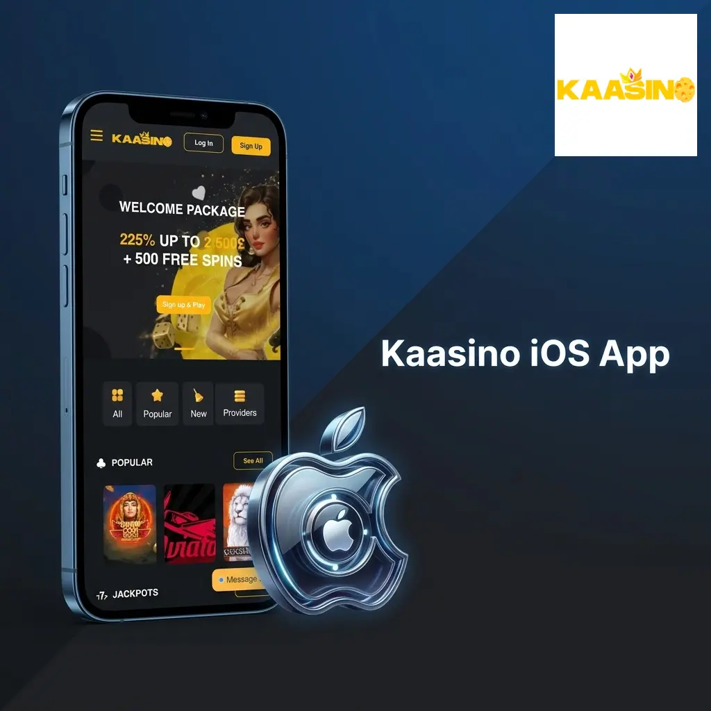 Kaasino iOS app guide showing how to add the mobile site to your iPhone or iPad home screen via Safari