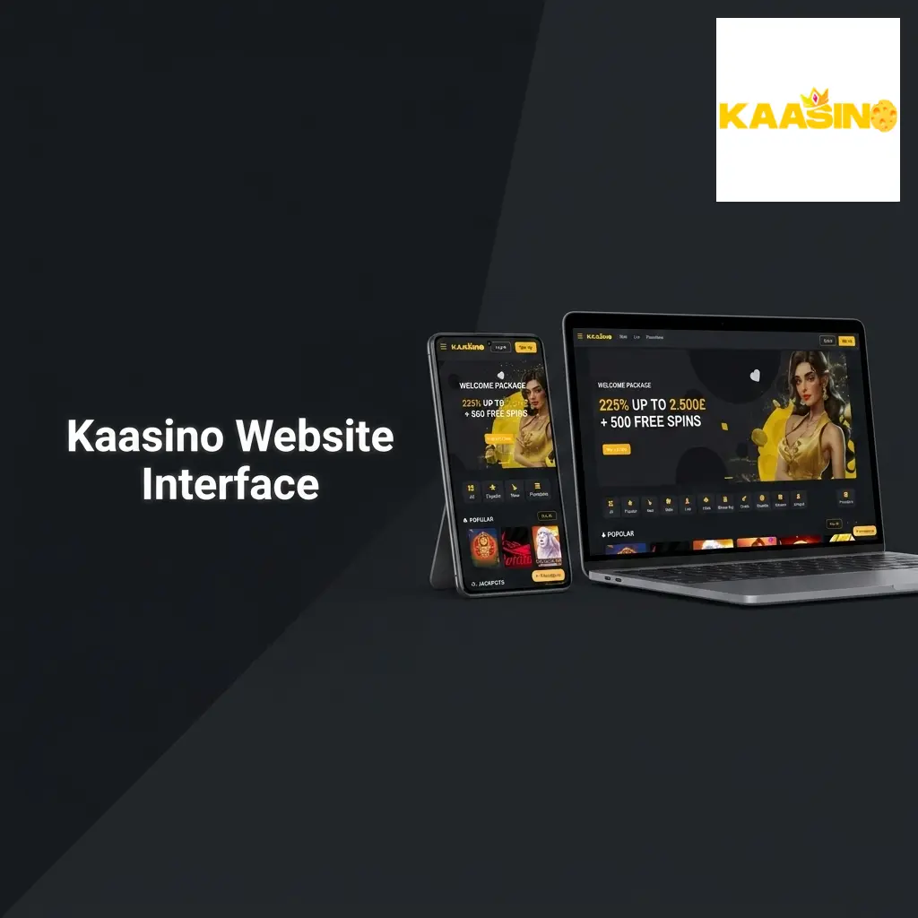 Kaasino website homepage showing top navigation bar with tabs for Sports, Live Betting, Casino, Live Casino, Esports and Promotions