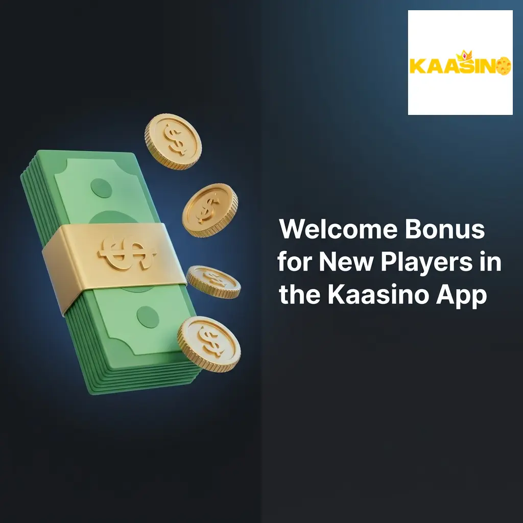 Kaasino app welcome bonus screen showing 225% match up to £2,500 plus 500 Free Spins or a sports betting offer